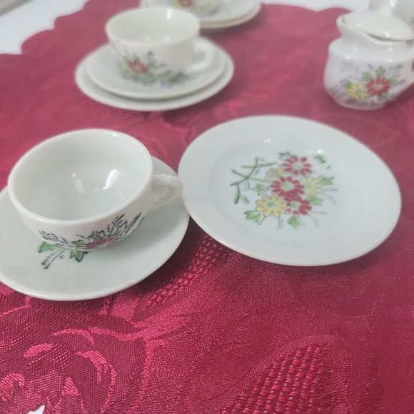 Jaymar‎ 22 Piece China Porcelain Toy Tea Set Floral Japan Pretend Play Vintage - Picture 3 of 16
